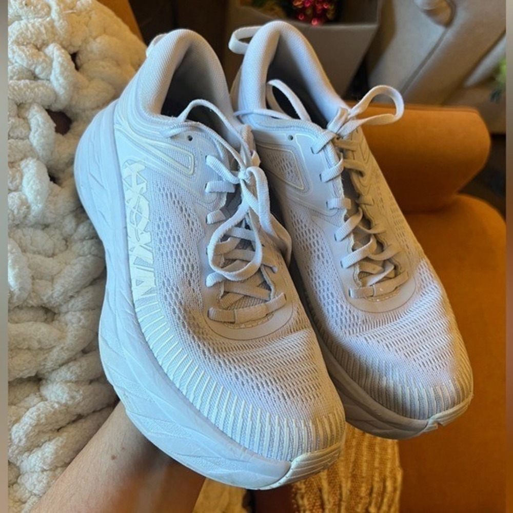 Hoka One One Men's White/White Bondi 7, White, Size 8 - Picture 2 of 11